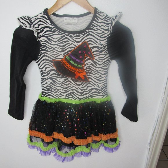 Emily Rose Other - Emily Rose Halloween long sleeve zebra print sparkly tulle layered dress girls 7